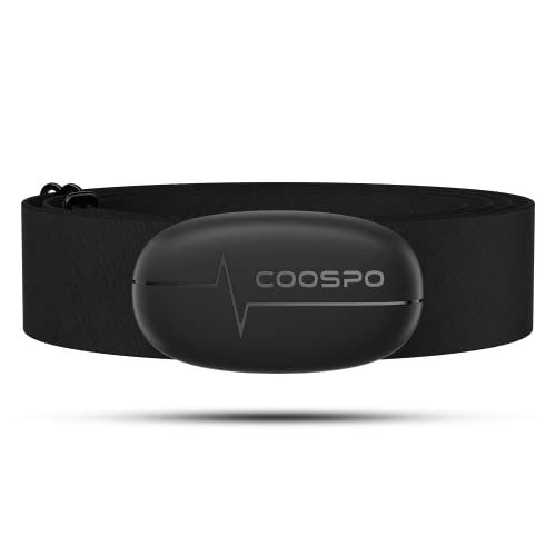 COOSPO H6 Fascia Cardio Bluetooth ANT+, Cardiofrequenzimetro con Fascia Toracica, ECG/EKG Sensore di Frequenza Cardiaca, Impermeabile IP67 Compatibile con CoospoRide, Strava, Wahoo, Adidas, Pulsoid