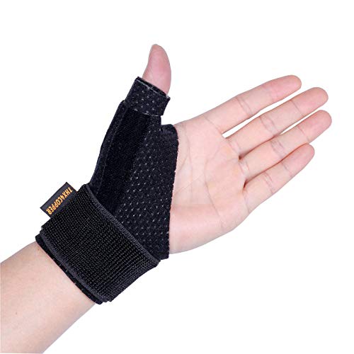 Thx4COPPER Reversible Thumb & Wrist Stabilizer Compressione Splint per a pollice BlackBerry,dito a scatto, sollievo dal dolore, artrite, tendinite,Tutore dito stabile leggera traspirante-SM