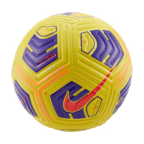 Nike Unisex adulto Pallone da Calcio Ricreativo, Gomma, Yellow/Violet, 5