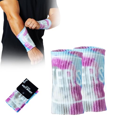 Lifters Wrist Bands - Fasce di sudore per crossfit, sport, palestra, colore: blu/rosa