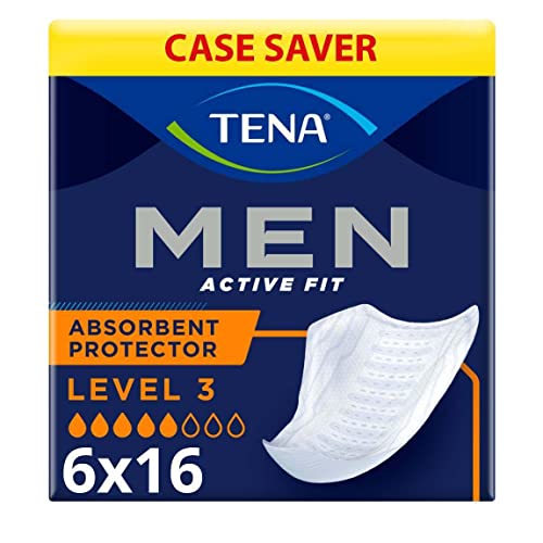 Assorbente di protezione per incontinenza maschile Tena Men - Livello 3 - Cartone da 16x6