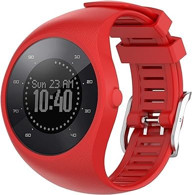 Cinturino per orologio da corsa Polar M200 GPS, cinturino di ricambio impermeabile, in silicone, compatibile con Polar M200 (rosso)