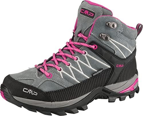CMP Rigel Mid Wmn Trekking Shoes Wp, Scarpe da trekking Donna, Grey Fuxia Ice, 37 EU