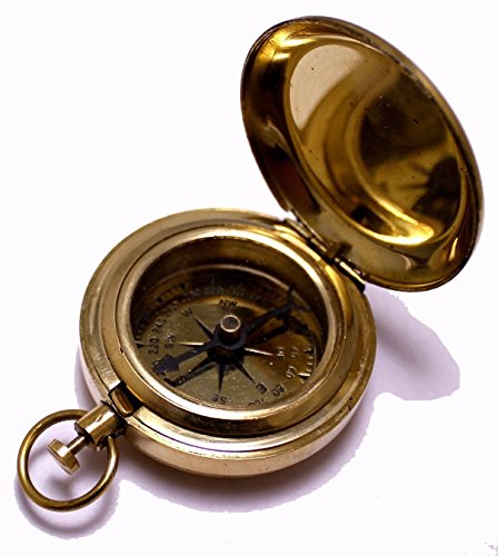 Asmara Nautical Classic Gift Pocket Antique Brass Compass American Boy Scout Vintage Collezionabile