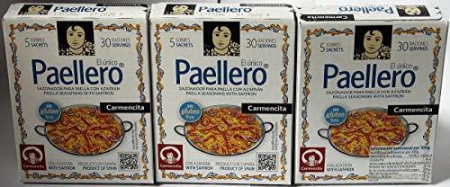 Paellero 20g Zafferano Spagnolo Qualità Spice 5 utilizza Paella Originale Carmencita (Pack da 3)