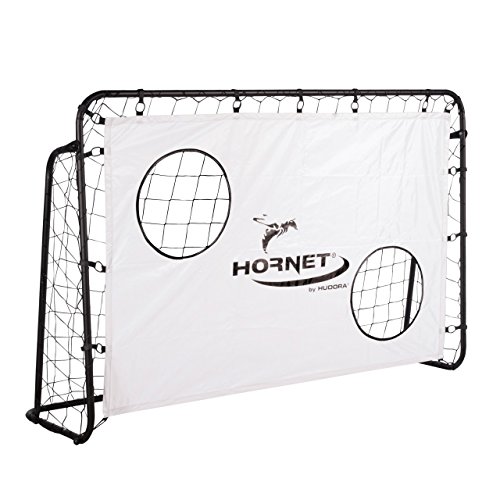 HUDORA Porta da calcio Hornet 180 con parete per goal - porta da esterno per bambini e adulti - con rete removibile e due fori rinforzati - Porta impermeabile per training e divertimento