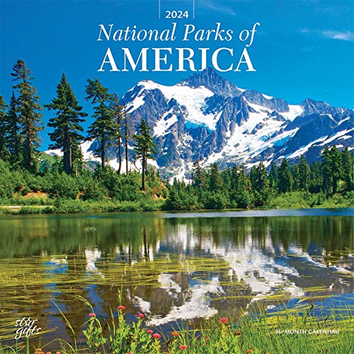National Parks of America | Calendario da parete quadrato mensile 2024 20 x 24 pollici | Foglio di adesivi | StarGifts | Scenic Yosemite Yellowstone